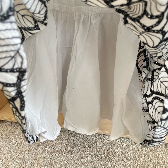 Janie and Jack eyelet leaf dress size 3 like new black and white - Picture 4 of 8